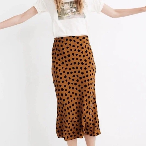 Madewell Midi Slip Skirt in Painted Spots 00 - Picture 1 of 4